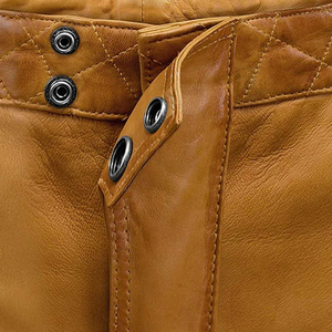 Men's Brown PU Coated <b>Cargo</b> <b>Pants</b> Straight Fit Multiple Pockets High Waist Moto Biker Style Autumn Wear - Product Image 5