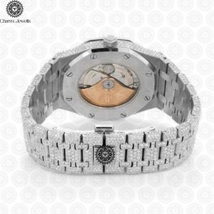 Montre de luxe Charm_Jewells en acier inoxydable, boîtier carré 42 mm, cadran analogique, verre saphir, mouvement mécanique unisexe, étanche 10 bars - Product Image 3