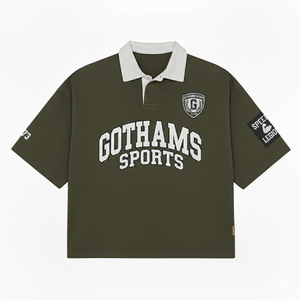 Polo brodé personnalisé en coton tricoté, coupe courte et ample, pour homme, haute qualité, manches courtes, idéal pour le golf et le rugby - Product Image 1