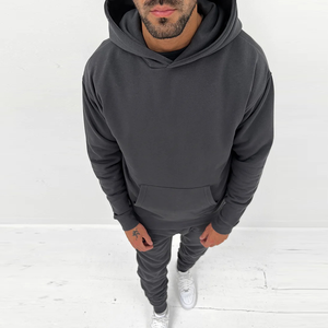 Wholesale Plus Size 500G Men Women's Autumn <b>Tracksuit</b> Custom Logo Solid Color French Terry Hoodies Heavy <b>Plain</b> Fleece for Men - Product Image 4