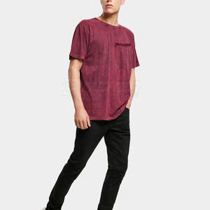 Camiseta Moderna para Hombre con Lavado Ácido, Costuras Resistentes, Tacto Suave, Estilo Casual Relajado, Prenda Esencial de Moda Urbana - Product Image 4