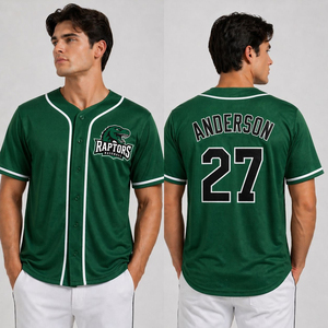 Maillot de baseball personnalisé pour hommes grandes tailles, respirant, brodé, autographié, modèle Anderson des Raptors - Product Image 5