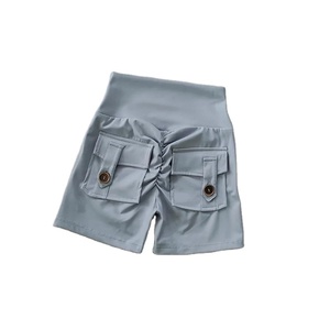 กางเกงขาสั้นเล่นโยคะและฟิตเนสของผู้หญิงแบบไร้ตะเข็บมีกระเป๋ากางเกงขาสั้นเล่นกีฬาแนวสะโพกสีพีชเอวสูงเปลือยสำหรับออกกำลังกายในยิม - Product Image 4