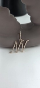 Colgante de Moissanita Personalizado con Dos Letras, Chapado en Rodio, Engaste de Garras, Corte Brillante, Unisex, Lujoso, para Boda, de Moda, Plata 925 - Product Image 4