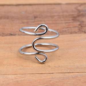 SHYAM JEWELRS Twisted Cable Pattern 925 Silver <b>Wrap</b> Ring Handmade Adjustable Double Band Finger Splint Luxury Unisex <b>Wedding</b> - Product Image 1