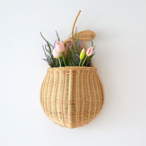 Panier mural en forme de champignon, fait main, en rotin naturel, paniers décoratifs à suspendre au mur - Product Image 5