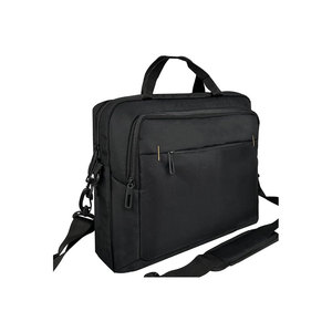 Maletín para Portátil de Nailon Negro con Correa para el Hombro, Cierre de Cremallera, Bolsillo Frontal, Unisex, para Viajes de Negocios - Product Image 1