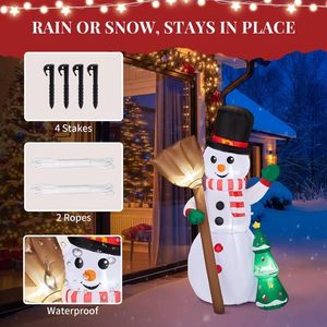 Decorazione Natalizia Gonfiabile Illuminata da 1,88 m, Divertente Pupazzo di Neve che Tiene il Sposo, Decorazioni per Esterni e Giardino - Product Image 6