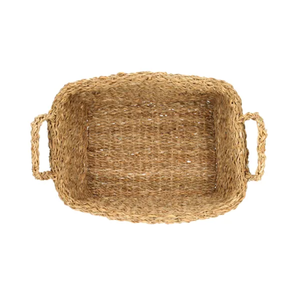 Handwoven <b>Rectangular</b> Conical Seagrass <b>Basket</b> Dual Integrated Woven Handles Eco-Friendly Multifunctional Natural <b>Basket</b> - Product Image 5