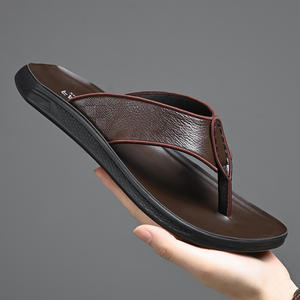 Sandalias de Verano para Hombre, Modernas, de Cuero Genuino, con Suela Antideslizante, Casuales para Exteriores - Product Image 1