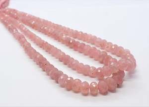 ลูกปัดโรสควอตซ์ทรงรอนเดลเหลี่ยมเพชรพลอยขนาด 7-10 มม. ลูกปัดโรสควอตซ์ทรงรอนเดลขนาด 18 นิ้ว ลูกปัดโรสควอตซ์สีชมพูธรรมชาติสำหรับทำเครื่องประดับ - Product Image 6