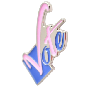 Pink and Blue Vote Lapel <b>Pin</b> Gold Tone Enamel <b>Badge</b> for Suit Hat Backpack Shirt Campaign Event Fashion Accessory Gift - Product Image 5