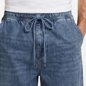 <b>Men's</b> Stonewashed Straight Leg <b>Jeans</b> <b>Mens</b> High Waist Outerwear Wide Legs Denim Pants <b>Men</b> <b>Drawstring</b> Waist Denim Trouser - Product Image 4