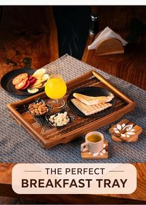 Wooden Bone Inlay Decorative Trays <b>Elephant</b> Pattern Serving Platter Jewelry Storage Organizer for Home Table <b>Decor</b> Birthday - Product Image 3