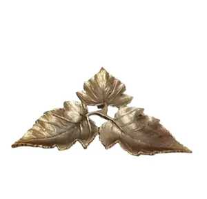 Gold 3 Section Divided Leaf Metal Tray Split Aluminum Serving Dish Premium Food Warmers and Casseroles <b>Snack</b> Nut Platter Bowl - Product Image 5