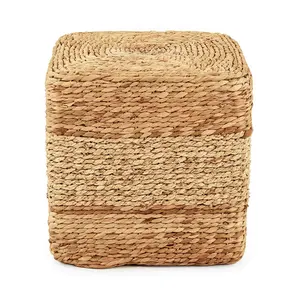 New trend seagrass intrecciato a mano naturale di qualità calda con pouf e sgabello in giacinto d'acqua dal Viet Nam