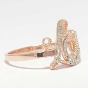 แหวนมอสซาไนต์ทรงกลมสลักคำว่า Love ตัวอักษรประดับเงินแท้ 925 ชุบทองคำสีกุหลาบ ของขวัญสำหรับงานปาร์ตี้ สไตล์โรแมนติก - Product Image 3