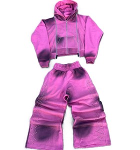 Chándal de invierno para hombre, estilo urbano, de alta calidad, con cremallera, mangas largas, lavado ácido, holgado, con capucha - Product Image 6