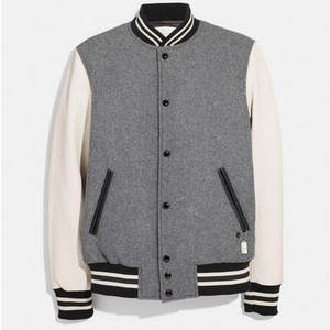 Chaquetas de hombre con diseño y estilo modernos, chaqueta varsity con mangas de cuero para hombre - Product Image 5