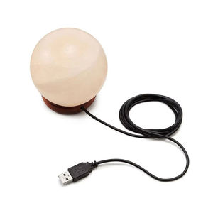 Lampe de sel de l'Himalaya pleine lune, grande taille, sculptée à la main, couleur naturelle, globe au toucher réel pour la décoration intérieure - Product Image 2