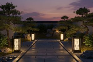 Lampe murale de jardin carrée moderne de qualité supérieure, lampe décorative minimaliste d'extérieur, AC 200V E27 IP65 en acier inoxydable noir - Product Image 2