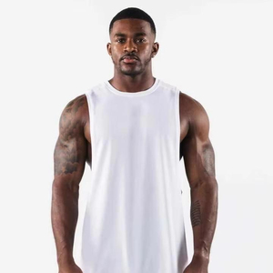 OEM Custom Breathable Knitted Tank Top CottonBamboo Fiber Sleeveless V-neck Gym <b>Stringer</b> <b>Vest</b> for Men Fitness Apparel Bulk - Product Image 2