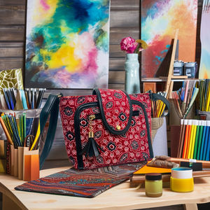 2024 nouveau sac fourre-tout personnalisé multicolore fait à la main pour femmes sac à main fantaisie en coton multicolore - Product Image 1