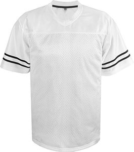 Maillot de football blanc à col en V en maille, manches courtes, léger, en polyester, t-shirt de sport, vêtements de sport - Product Image 2