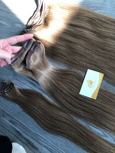 Clip dans l'extension de cheveux 100% cheveux humains vietnamiens en gros luxe Top qualité Remy cheveux humains Invisible sans couture - Product Image 3