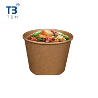 Tazón de Ensalada de Papel Kraft de Primera Calidad con Tapa, 1000cc, Contenedor Desechable para Puestos de Comida, Fiestas, Eventos, Bistro, Vendedor de Malasia