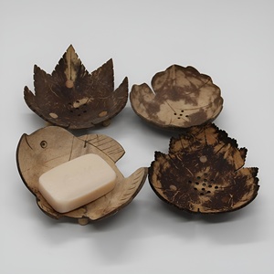 Soporte de concha de Coco para jabón, conchas de Coco, platos cuadrados y estantes para jabones con agujeros de drenaje de agua - Product Image 5