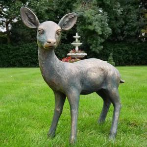 Decorative Baby Fawn Statue <b>Hand</b> <b>Casted</b> Technique Bronze Finish Metal Baby Deer Sculpture Garden Supplies For Decoration - Product Image 5