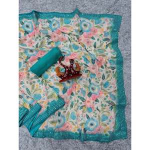 ชุดส่าหรีชุดแต่งงานดีไซน์เนอร์พร้อมงานเย็บปักถักร้อยตามลำดับ - Product Image 1