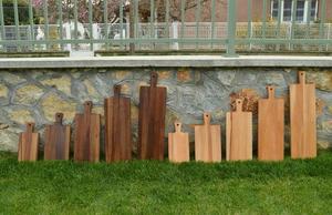 Planche à découper rectangulaire en bois d'acacia naturel de qualité supérieure, faite à la main, durable, passe au lave-vaisselle, pour la préparation des aliments, épaisseur 1,2 cm - Product Image 4