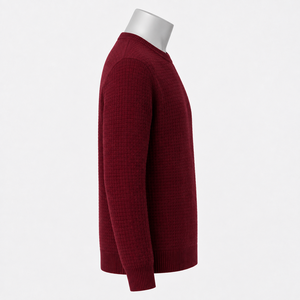 Pull en cachemire à col rond pour homme, contemporain, offrant un confort douillet, une finition raffinée, respirant, anti-plis, facile à superposer pour les affaires - Product Image 2