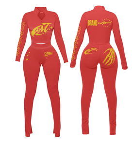 Custom Women's Waffle Knit Two-Piece Eco-Friendly Four-Way Stretch Tracksuit <b>High</b>-Waisted Drawstring Hoodie Jacket Full-<b>Knee</b> - Product Image 6