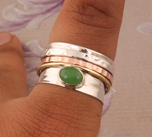 Natural Green <b>Jade</b> Band <b>Ring</b> 925 Sterling Silver Handmade Gemstone Jewelry Wholesale Genuine Nephrite <b>Jade</b> Silver <b>Ring</b> for Women - Product Image 4