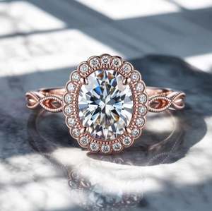 Anillo de Compromiso de Lujo con Moissanita de Corte Ovalado, Chapado en Oro Rosa de 18K, Plata de Ley 925, para Boda y Aniversario - Product Image 2