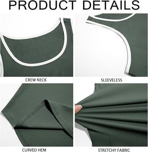 ผู้ผลิตเสื้อกล้ามครอปผู้ชายแบบขายส่ง รับผลิตตามแบบ OEM ODM เสื้อกล้ามออกกำลังกายฟิตเนสเพาะกายแบบไม่มีแขน ทรงเข้ารูป - Product Image 5