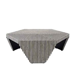 Table basse en os incrusté faite à la main de luxe avec un art floral détaillé Table centrale haut de gamme pour la décoration du salon - Product Image 1