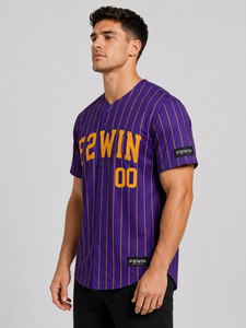 เสื้อเบสบอลผู้ชาย F2WIN ลายทาง แขนสั้น ระบายอากาศ แห้งเร็ว ทรงปกติ เอวยางยืด โลโก้ F2WIN ด้านหน้า 100% - Product Image 3