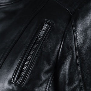 Veste de moto en cuir noir véritable, best-seller, vente chaude, sur mesure, nouvelle mode, veste de moto en cuir résistante pour l'hiver - Product Image 5