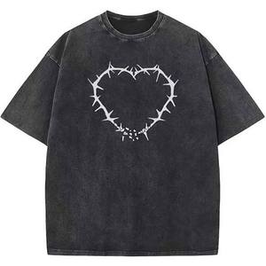 เสื้อยืดผู้ชายไซส์ใหญ่ สีดำ ผ้าฝ้าย พิมพ์ลายใยแมงมุม แขนสั้น สไตล์ลำลอง เสื้อฤดูร้อน ผ้าถักย้อมสีพื้น - Product Image 3