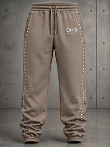 SHAFIQ SPORTS Pantalon de survêtement en velours côtelé 100 % cuir véritable bleu marine pour homme, taille élastique avec cordon de serrage, respirant, coupe-vent et imperméable - Product Image 5