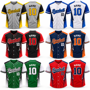 Camiseta de Béisbol Sublimada Ligera Personalizada, Transpirable, de Secado Rápido, con Botones, Uniforme Deportivo Personalizado para Equipos, Venta al Por Mayor - Product Image 3