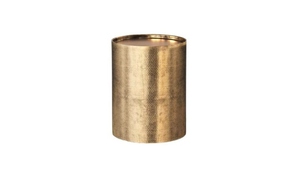 Modern <b>Round</b> Metal <b>Side</b> <b>Table</b> with Antique <b>Gold</b> Finish for Indoor Use Modern Brass Drum <b>Side</b> <b>Table</b> with Antique <b>Gold</b> Finish - Product Image 3