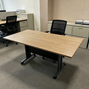 Rectangular Conference <b>Table</b> Modern <b>Office</b> Furniture Durable MDF Top Metal Legs Stable Design for Commercial Use Hotel Hospital - Product Image 1