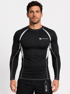 Meilleures ventes – Vente directe usine – Rashguard MMA homme à manches longues, antibactérien, respirant, séchage rapide, écologique, pour le fitness - Product Image 1