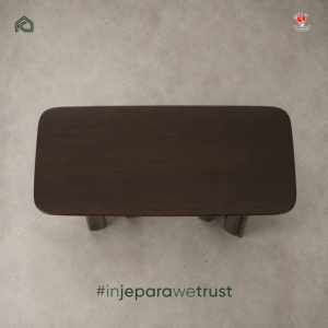 Mesa de Comedor Moderna de Lujo en Madera Sólida con Base Escultural Rectangular en Madera Oscura para Restaurante, Hotel, Villa, Muebles de Comedor - Product Image 2