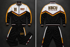 Ensemble de survêtement streetwear HBCU pour hommes, coupe ajustée, sweat à capuche et pantalon de jogging, prix de gros, survêtement haute performance pour l'université - Product Image 2